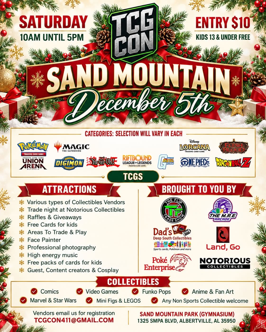 Vendor Space TCG CON Sand Mountain Dec 5 2026