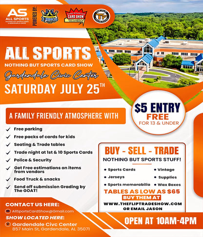 Vender Space All Sports Gardendale July 2026
